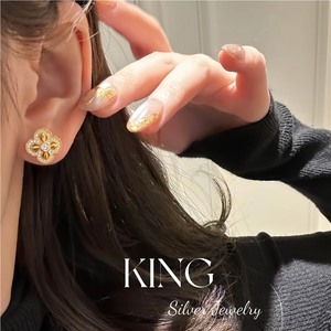 King <b>Silver</b> Jewelry Flower <b>Stud</b> Earrings 925 Sterling <b>Silver</b> Gold Plated Everyday Wear - Product Image 2