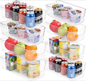 Refrigerator Storage Fridge Organizer Competitive Price Cheap Plastic Pet Pp Refrigerator Storage Box Stackable Fridge Organizer With Handle