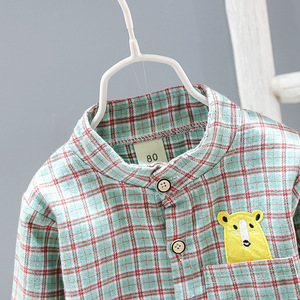 Vêtements pour enfants de haute qualité, ensembles de vêtements pour garçons, chemises à carreaux, haut et pantalon, ensemble 2 pièces - Product Image 2