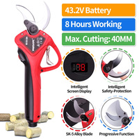 Sécateur électrique sans fil SWANSOFT 40 mm avec écran LCD, alimenté par batterie, pour la taille des arbres, cisailles de coupe à mouvement progressif