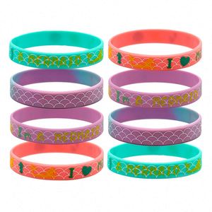 Pulsera de Silicona de Alta Calidad con Diseño de Sirena, Patrón de Dibujos Animados, Colorida, Impresa - Product Image 2