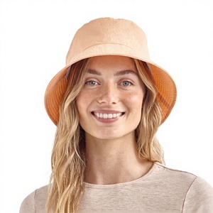 Solid Color Canvas <b>Bucket</b> <b>Hat</b> For <b>Women</b> Casual Spring Summer Wear 56-58CM Head Circumference - Product Image 1