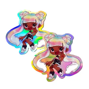 Wasserdichtes reflektieren des holo graphisches Regenbogenglitter-Anime-Cartoon-gestanztes Vinyl-kunden spezifisches Aufkleber-Hologramm