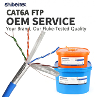 Câble Ethernet Shibei Cat6a FTP 23AWG 10 Gbit/s OFC 305 m (1000 pi) en vrac, certifié Fluke, OEM