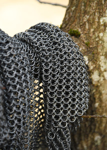Protector de Piernas de Malla de Acero de Primera Calidad, Acabado Natural Antiguo, Hecho a Mano, Remachado, Armadura Medieval - Product Image 2