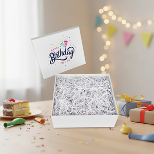 Elegant <b>Empty</b> Birthday <b>Gift</b> <b>Box</b> Recycled Craft Paper Slotted Design Glossy Matt Lamination Embossing <b>for</b> Socks Elegant Style - Product Image 5