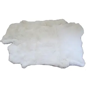 High Quality Very Soft Heavy Fur Density Genuine Animal Fur Natural White Rex Rabbit Fur Skins