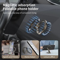 Support de téléphone portable magnétique pliable multi-angle en métal, idéal pour tableau de bord et bureau – Meilleure vente