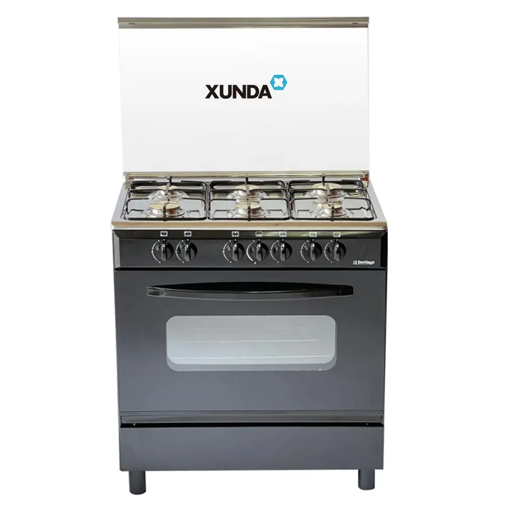 Xunda自立型ガスストーブピザ多目的オーブン6バーナーガス炊飯器、オーブンとグリル内蔵