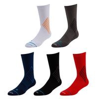 Chaussettes fonctionnelles pour hommes à motif losanges, en coton respirant et anti-humidité, avec détail de revers, pour le sport et les occasions décontractées