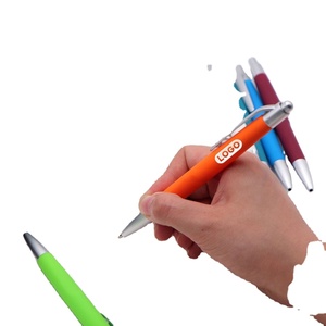Cadeau promotionnel personnalisé, stylo à bille rechargeable en plastique recouvert de caoutchouc, 1,0 mm, avec logo personnalisé - Product Image 3