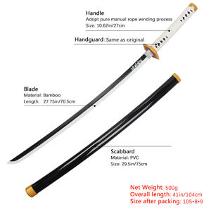 104Cm Anime épée arme accessoires couteau enfants jeu de rôle jouet <span class=keywords><strong>Katana</strong></span> bois court épées de sécurité pour Cosplay jouant garçons - Product Image 6