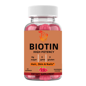 Gummies de biotine à marque privée avec biotine sodique pour la santé des cheveux – Compléments sains sans sucre ajouté - Product Image 1