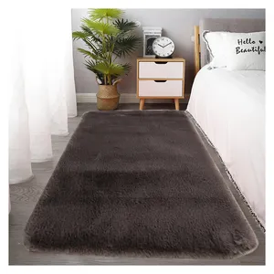 Anti Slip Microfiber Rabbit Floor Using Super Soft Absorbent Fur rug Plush Carpets