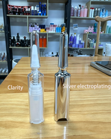 Bouteilles de luxe personnalisées en PET transparent de 5 ml et 10 ml pour crème contour des yeux, sérum et huile, avec design sans air à pression par le bas, fournisseur OEM ODM