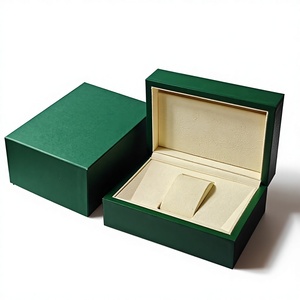 Boîte à montre en cuir vert de luxe personnalisée pour le rangement personnel et les cadeaux, en bois, pour montre Rolex - Product Image 6