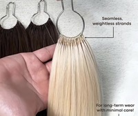 Extensions de cheveux à tresser au crochet Micro Loop Super Double Drawn en cheveux humains vierges européens blonds, extensions de cheveux vierges effet plumes