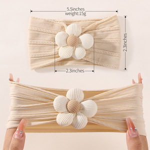 Fascia per Capelli in Nylon per Neonati, Copricapo Floreale Estivo per Bambine, <span class=keywords><strong>Cappellino</strong></span> per Fontanelle - Product Image 5