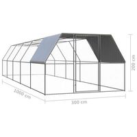 Poulailler en acier galvanisé à chaud pour l'extérieur, 10x3x2m, pour élevage de poulets, nouvelle longue durée de vie, garantie de 3 ans