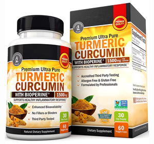 Curcumina curcuma personalizzata con bioperina 1500mg pepe nero capsule vegane estratto di curcuma in polvere supplemento per la salute delle articolazioni