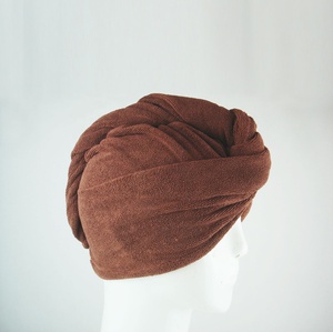 Turban enroulé en microfibre pour femmes, de luxe, de haute qualité, avec bouton, grand salon, pour dames - Product Image 3