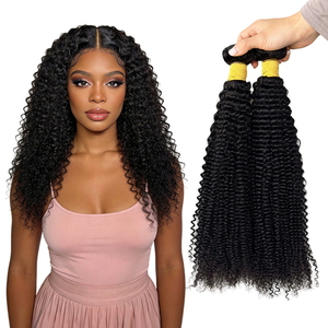 Extensions de cheveux humains vierges non traités de haute qualité, bouclés, pour femmes noires - Product Image 1