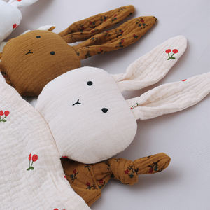 Doudou en mousseline lavable, adorable lapin, <span class=keywords><strong>couverture</strong></span> de sécurité, <span class=keywords><strong>couverture</strong></span> réconfortante, serviette en coton pour <span class=keywords><strong>la</strong></span> maison - Product Image 3
