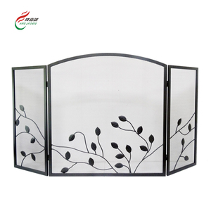 Manufacturer Customized <strong>Fireplace</strong> Screen 3 Panel Wrought Iron Spark Guard <strong>Cover</strong> for Wood Burning <strong>Fireplace</strong> - Product Image 2