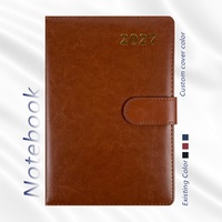 Carnet de notes/agenda A5 personnalisé en cuir PU avec reliure cousue, impression UV/sublimation du logo, coffret cadeau d'entreprise