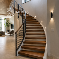 Escalier Courbé Sur Mesure Haut de Gamme pour Villa de Luxe – Projet d'Ingénierie Direct Usine