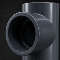 Sambungan Pipa UPVC Equal Tee Diameter Besar DN65-DN150 PVC-U untuk Saluran Air Industri