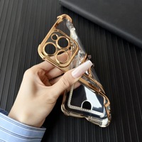Casing Kartu Pelindung Lunak Transparan Anti Benturan untuk iPhone 16 15 14 13 12 Mini 11 Pro X XR Xs Max 7 8 Plus 16e