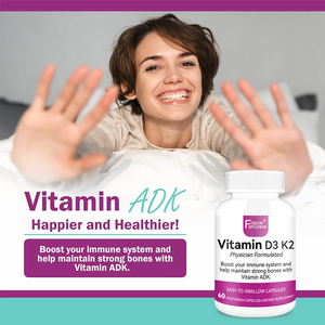 Suplemento de Vitamina D3 K2 al por Mayor, Apoya la Salud Ósea y la Absorción de Calcio con Vitamina ADK, 60 Cápsulas, Extractos de Vitamina D3 K2 - Product Image 4