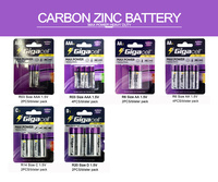 Directo de fábrica Carbon Zinc 1,5 V UM4/AAA/R03 Max Power Heavy Duty Battery para juguetes Relojes Controles remotos