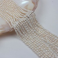 Perles d'eau douce naturelles blanches 4-5mm, perles en forme de riz, brins de perles, colliers semi-finis, bracelets, vente en gros