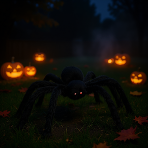 Decoraciones de Halloween para Exteriores, Araña Tarántula Inflable Gigante de 49 Pulgadas, Decoración de Jardín, Juguete Inflable Negro Peludo y Espeluznante - Product Image 2