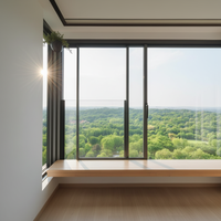 Ventanas Corredizas Laterales Panorámicas de Aleación, Resistentes al Viento, Insonorizadas, con Vidrio Templado para Uso en Dormitorios de Casas Modernas