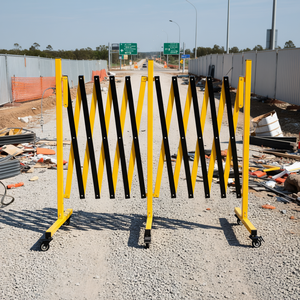 Barrière de sécurité rétractable portable pour allée, barrière extensible en métal de 17 pieds, barrière de circulation extérieure pour chantier - Product Image 2
