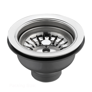 Moderni Raccordi per Scarichi in <span class=keywords><strong>Acciaio</strong></span> <span class=keywords><strong>Inox</strong></span> da 3-1/2 Pollici di Diametro, Superficie Spazzolata, Filtro per Lavelli da Cucina Facile da Pulire, Connessione Filettata - Product Image 5