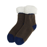 Chaussettes de sport d'hiver épaisses et chaudes OEM, antidérapantes, pour l'intérieur, chaussettes de sport personnalisées avec grip pour femmes