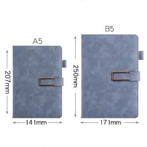 Bán buôn tùy chỉnh A5 Kích thước đen <span class=keywords><strong>PU</strong></span> da bìa cứng kế hoạch Tạp Chí máy tính xách tay với may ràng buộc tẩm với logo - Product Image 2