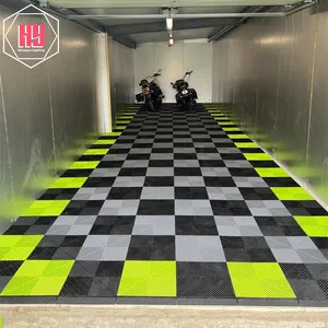 Interlocking Pvc Garage Flooring Tiles Warehouse Dalle Slab Rib Garage Floor Tiles Pvc Floor Mat