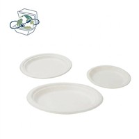 Assiettes en bagasse de canne à sucre jetables, compostables, biodégradables, écologiques pour la restauration et les services de traiteur