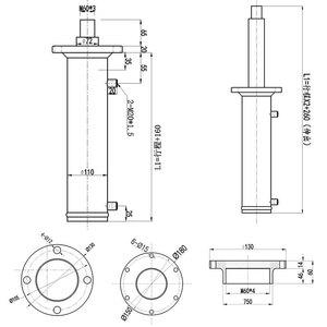 Cylindre hydraulique à simple cylindre de 10 tonnes, robuste, avec bride supérieure et inférieure, levage manuel bidirectionnel avec brides supérieure et inférieure - Product Image 2