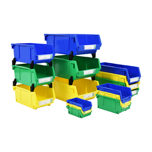 8051 contenitore per utensili industriali <span class=keywords><strong>blu</strong></span> resistente impilabile <span class=keywords><strong>in</strong></span> <span class=keywords><strong>plastica</strong></span> a rete montato a parete contenitori a vite per magazzino - Product Image 4