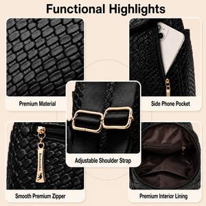 Elegante Zaino <span class=keywords><strong>in</strong></span> <span class=keywords><strong>Pelle</strong></span> PU Intrecciata per Donne, Grande Capacità, Borsa a Spalla alla Moda per OEM ODM - Product Image 5