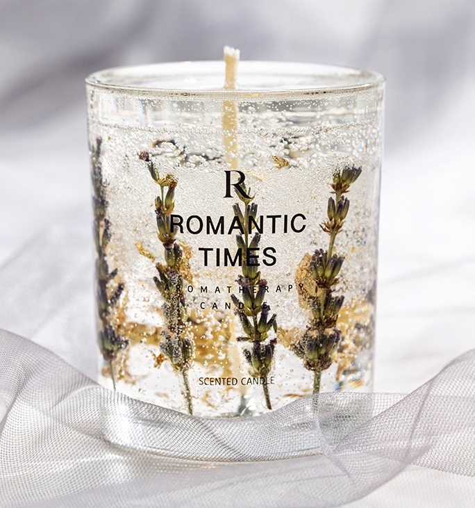 AROMA HOME Decor Flower Scent Jelly Fragrance Candle Luxury Private Label Gel Soy Wax Scented Candle in Glass Jar 2