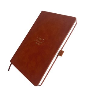 Carnet de notes A5 classique en cuir PU de haute qualité avec dorure à chaud, points et couverture rigide, pour sublimation, avec bande de reliure, idéal comme cadeau - Product Image 2