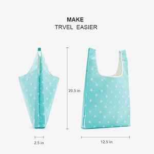 Sacs de courses pliables et lavables, écologiques et réutilisables, en tissu Ripstop, pour la mode et l'épicerie, design fournisseur - Product Image 2