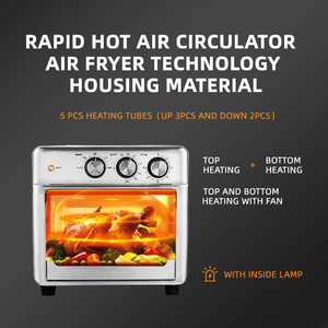 Mini four 1200W 15 litres Four à air Four électrique à air chaud Porte en verre simple <span class=keywords><strong>Bac</strong></span> à miettes <span class=keywords><strong>amovible</strong></span> 3 boutons Éclairage intérieur - Product Image 3